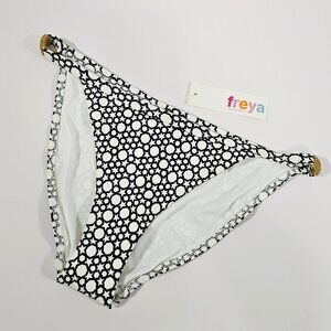 Freya Swimwear Stellar Bikini Brief Bottoms Black and White Size M